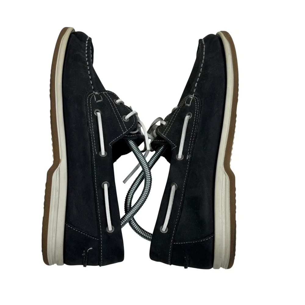 Rohde Mens Navy Blue Nubuck Leather Boat Shoes Deck Shoes‎ Size 44
